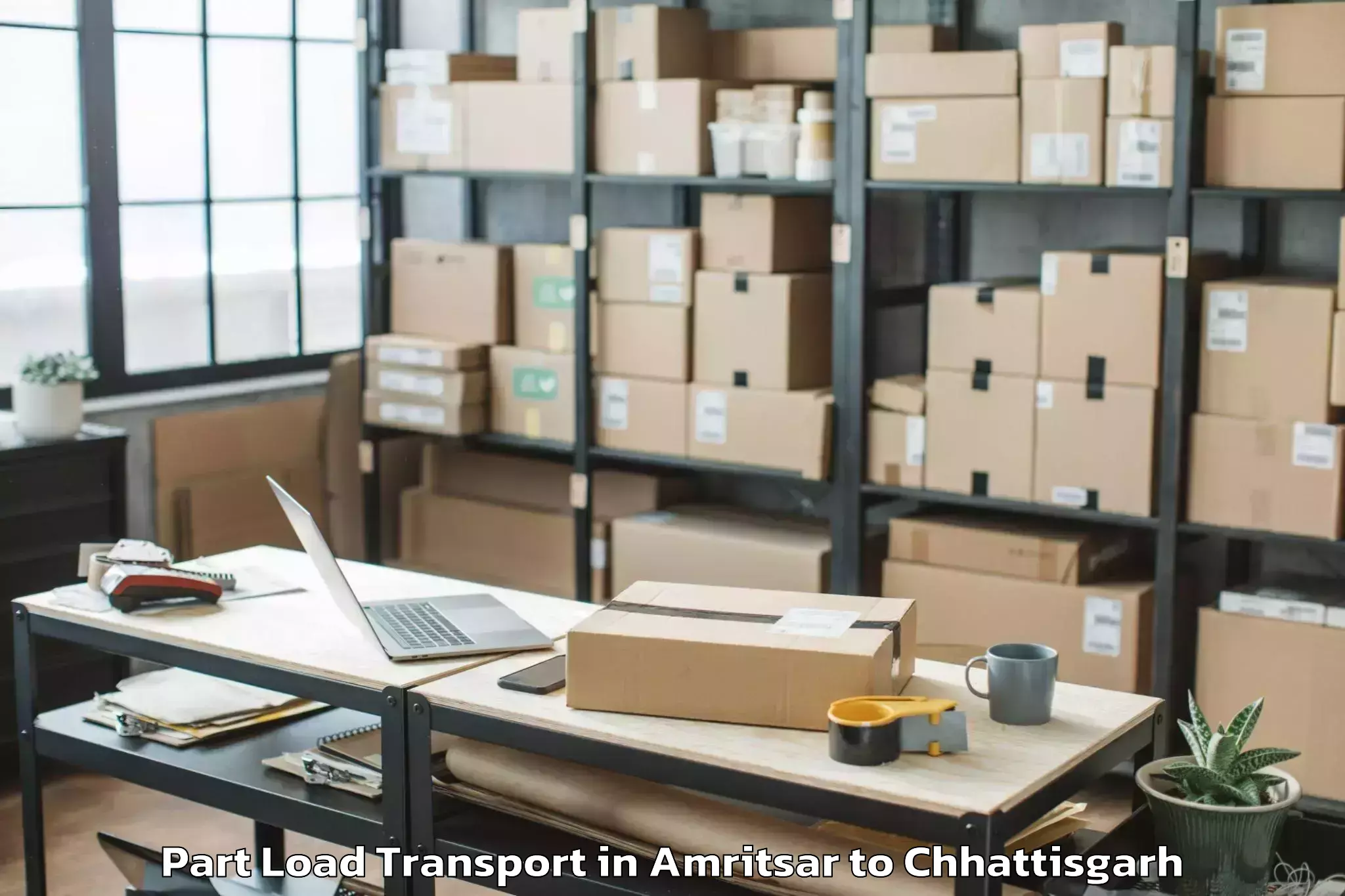 Professional Amritsar to Iit Bhilai Part Load Transport